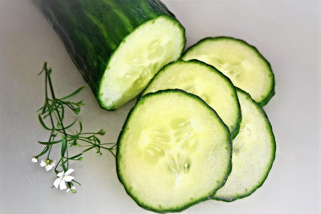 Cucumber and rose water soothing remedy for tan removal . 