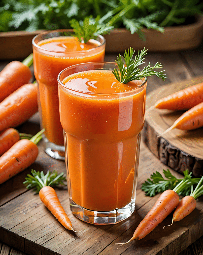 Orange and carrot juice skin –  healthy drinks for glowing skin